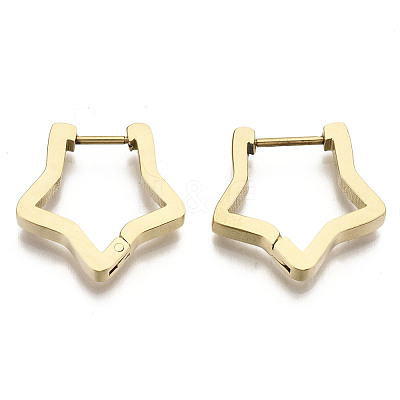 304 Stainless Steel Huggie Hoop Earrings STAS-R115-23G-1