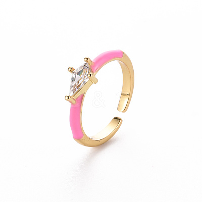 Brass Enamel Cuff Rings RJEW-T016-28E-NF-1