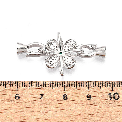 925 Sterling Silver Micro Pave Cubic Zirconia Fold Over Clasps STER-T008-02P-01-1