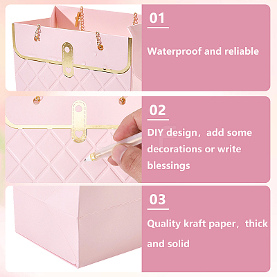 6 Sets 3 Colors Paper Storage Tote Bags ABAG-CP0001-33-1