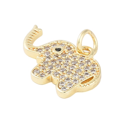 Rack Plating Brass Cubic Zirconia Pendants X-KK-Z060-17G-1