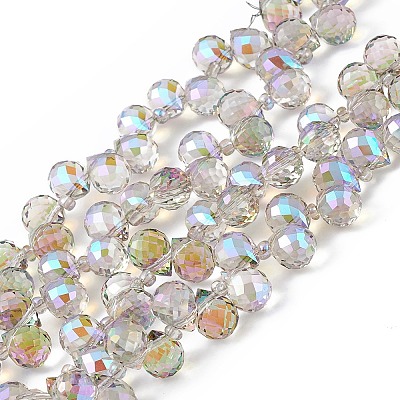 Transparent Electroplate Glass Beads Strands EGLA-F152B-HR01-1