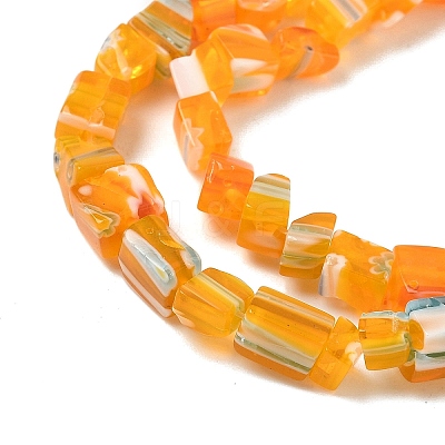 Handmade Millefiori Lampwork Beads Strands LAMP-P070-02A-1