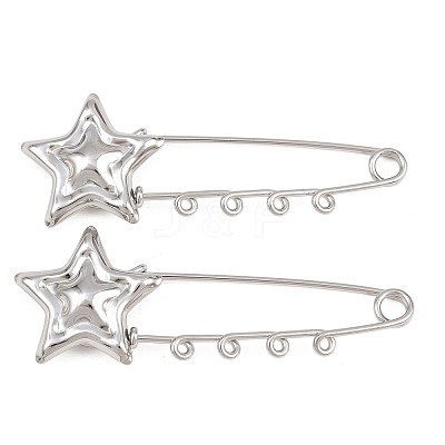 Starfish 304 Stainless Steel Safety Pins Brooch Findings SA-CBA098D-16E-P04-1
