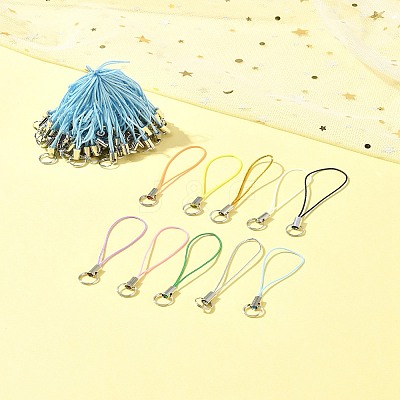 100Pcs Polyester Cord Mobile Straps MOBA-FS0001-02F-1