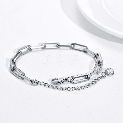 Tarnish Resistant Stainless Steel Paperclip Chain Bracelets PW-WG97459-02-1