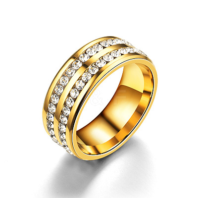 201 Stainless Steel Rhinestone Finger Ring FS-WGE7DD5-12-1