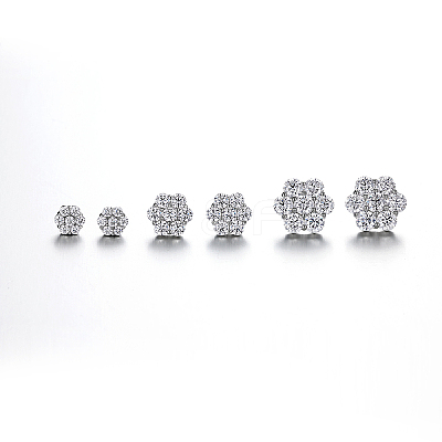 925 Sterling Silver Pave Moissanite Stud Earrings for Women SX7074-1-1
