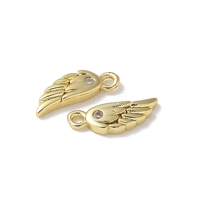 Brass Micro Pave Cubic Zirconia Charms KK-U057-16G-1