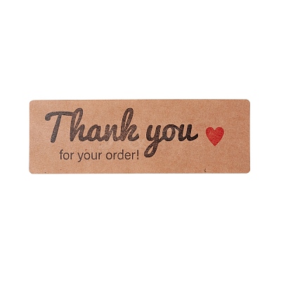 Rectangle Thank You Theme Paper Stickers DIY-B041-33C-1