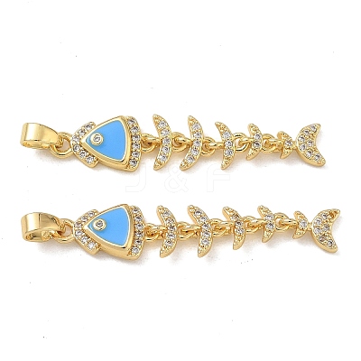 Brass Micro Pave Clear Cubic Zirconia Pendants CU-CBA280C-01G-02-1