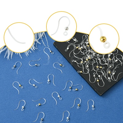 60Pcs 3 Colors Eco-Friendly Plastic Earring Hooks STAS-FS0001-61-1