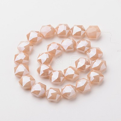 Electroplate Opaque Solid Color Glass Beads Strands EGLA-M021-M-1