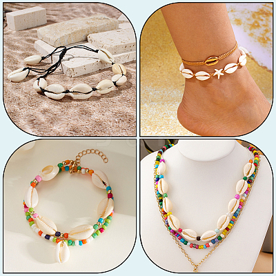 100Pcs Natural Cowrie Shell Beads BSHE-LT0001-08-1
