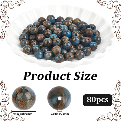 80Pcs Natural Chalcedony Beads Strands G-PA0002-36A-1