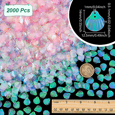 2000Pcs UV Plating Resin Charms RESI-NB0002-17C-1