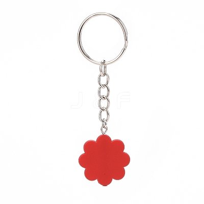 Flower Acrylic Pendant Keychain KEYC-JKC00428-02-1