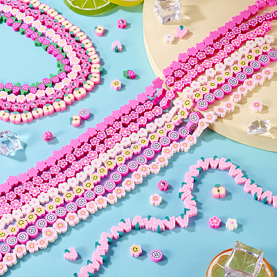 10 Strands 10 Styles Handmade Polymer Clay Bead Strands CLAY-TA0001-72B-1