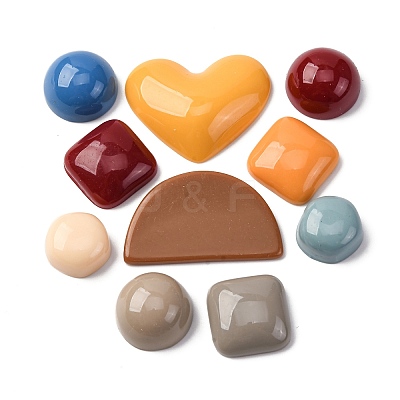 10Pcs Opaque Resin Cabochons CRES-D311-01-1