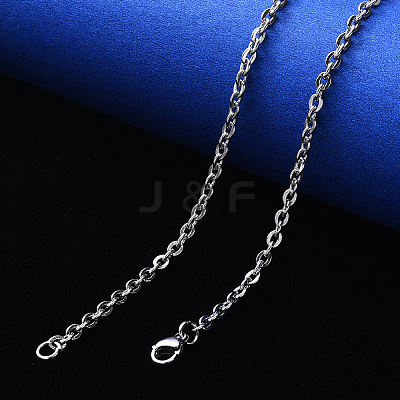 Non-Tarnish 304 Stainless Steel Cable Chain Necklace NJEW-S420-004P-1