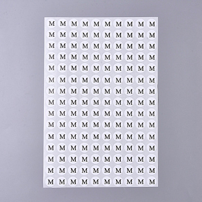 M Sizes Clothing Size Round Sticker Labels AJEW-WH0014-76D-1