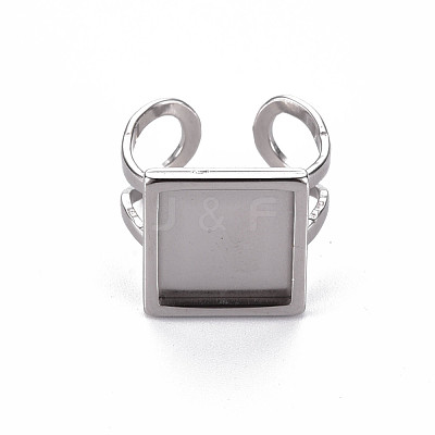 Non-Tarnish 201 Stainless Steel Cuff Pad Ring Settings X-STAS-S080-041B-P-1