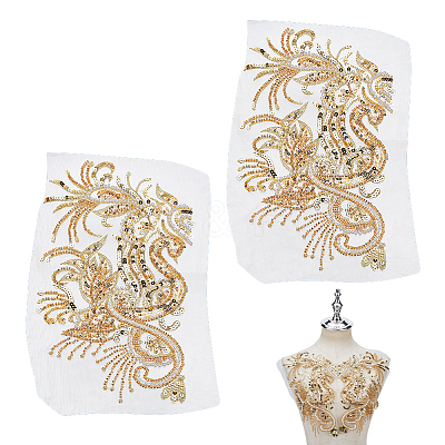 Flower Pattern Polyester Applques PATC-WH0023-84-1