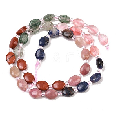 Cherry Quartz Glass & Natural Red Jasper & Sodalite & Green Strawberry Quartz & Rhodonite Beads Strands G-Z135-A06-1