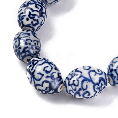 Handmade Blue and White Porcelain Beads PORC-I027-16D-1