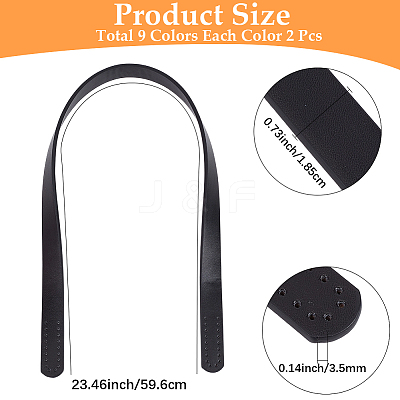 18Pcs 9 Colors PU Leather Bag Handles DIY-CL0001-77-1