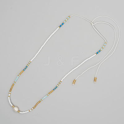 Miyuki & Natural Freshwater Pearl Braided Necklace for Women PI7820-5-1