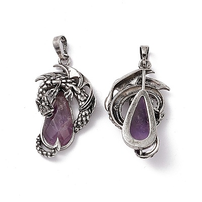 Natural Amethyst Pendants G-H281-06H-1