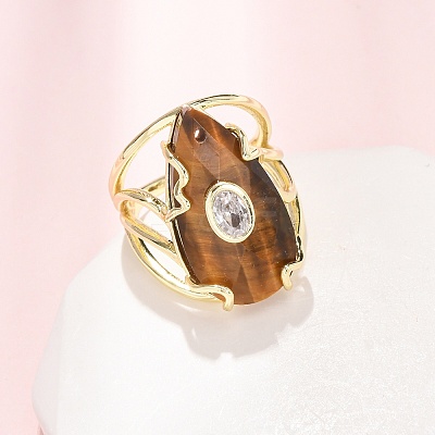 Natural Tiger Eye Cuff Rings GG-CBA5FCC-03G-04-1