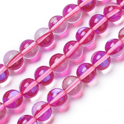 Synthetic Moonstone Beads Strands G-F143-6mm-11-1