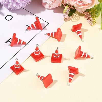 10Pcs Resin Iron Pendants RESI-FS0002-06-1