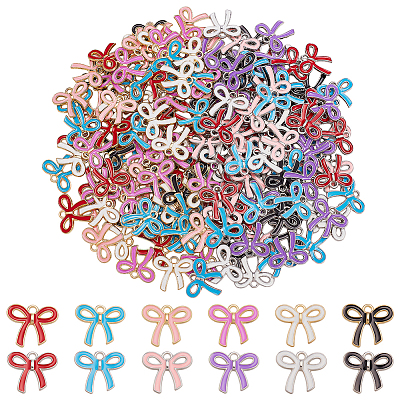 92Pcs 2 Colors Alloy Enamel Pendants ENAM-WR0001-17-1