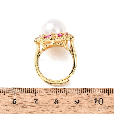 Adjustable Brass Micro Pave Cubic Zirconia Finger Rings for Women RJEW-A098-04G-1