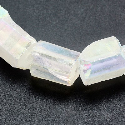 Electroplated Natural Quartz Crystal Beads Strands G-P368-02-1
