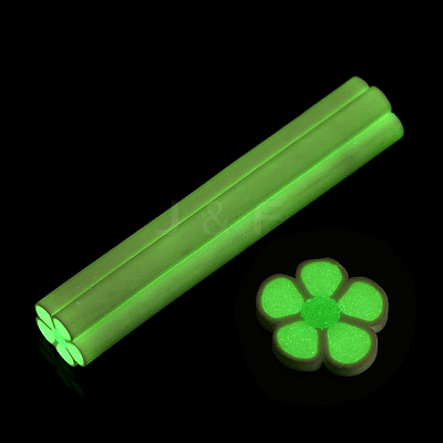 Luminous Handmade Five Petal Flower Polymer Clay Canes CLAY-T016-85B-1