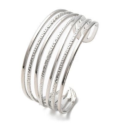 Electrophoresis Iron Cuff Bangles for Women BJEW-M057-05P-1