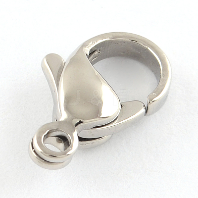 Tarnish Resistant Polished 316 Surgical Stainless Steel Lobster Claw Clasps X-STAS-R072-13A-1