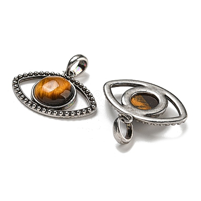 Natural Tiger Eye Pendants G-G147-07AS-06-1