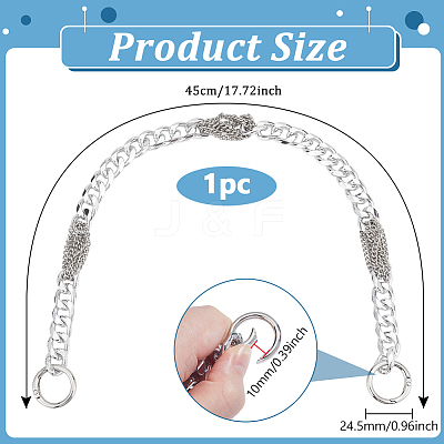 Aluminum & Iron Cuban Link Chains Bag Extender Chains HJEW-PH02129-01-1