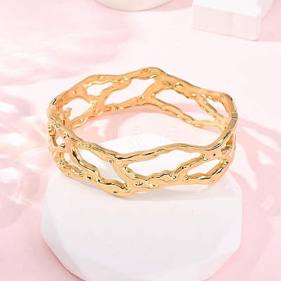 Textured 304 Stainless Steel Bangles BJEW-G749-10G-1