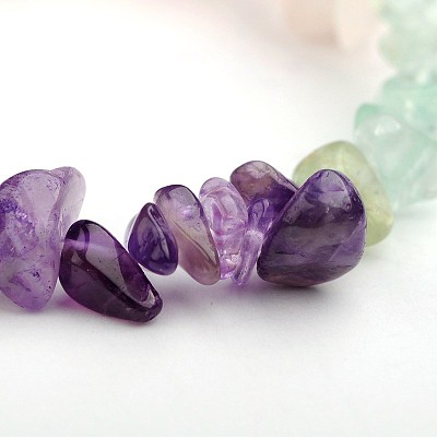 Colorful Gemstone Chips Stretch Bracelets X-BJEW-JB01546-1