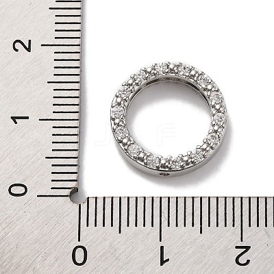 Rack Plating Brass with Cubic Zirconia Bead Frame KK-S406-09C-P-1