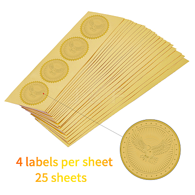 Plastic Self Adhesive Gold Foil Embossed Stickers DIY-WH0211-009-1