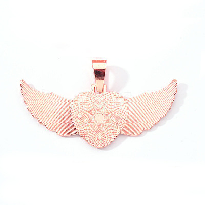 Alloy Pendant Cabochon Settings LS-PALLOY-S107-002RG-RS-1