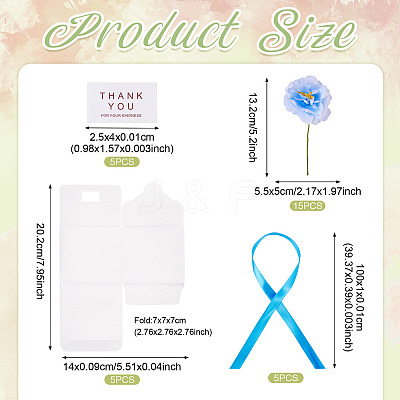 Clear PVC Candy Gift Packaging Boxes with Ribbon & Artificial Flower CON-TAC0001-20B-1