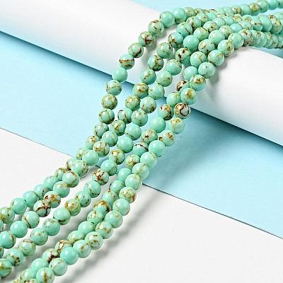 Synthetic Turquoise Beads Strands TURQ-H038-6mm-XXS10-1
